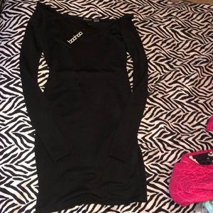 Low scoop neckline bodycon dress